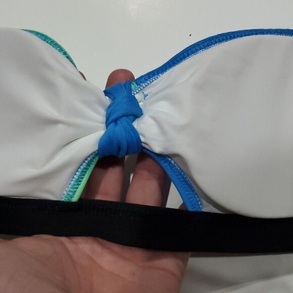 PINK Color Block Bikini in Blue & Green Size S - Picture 12 of 13